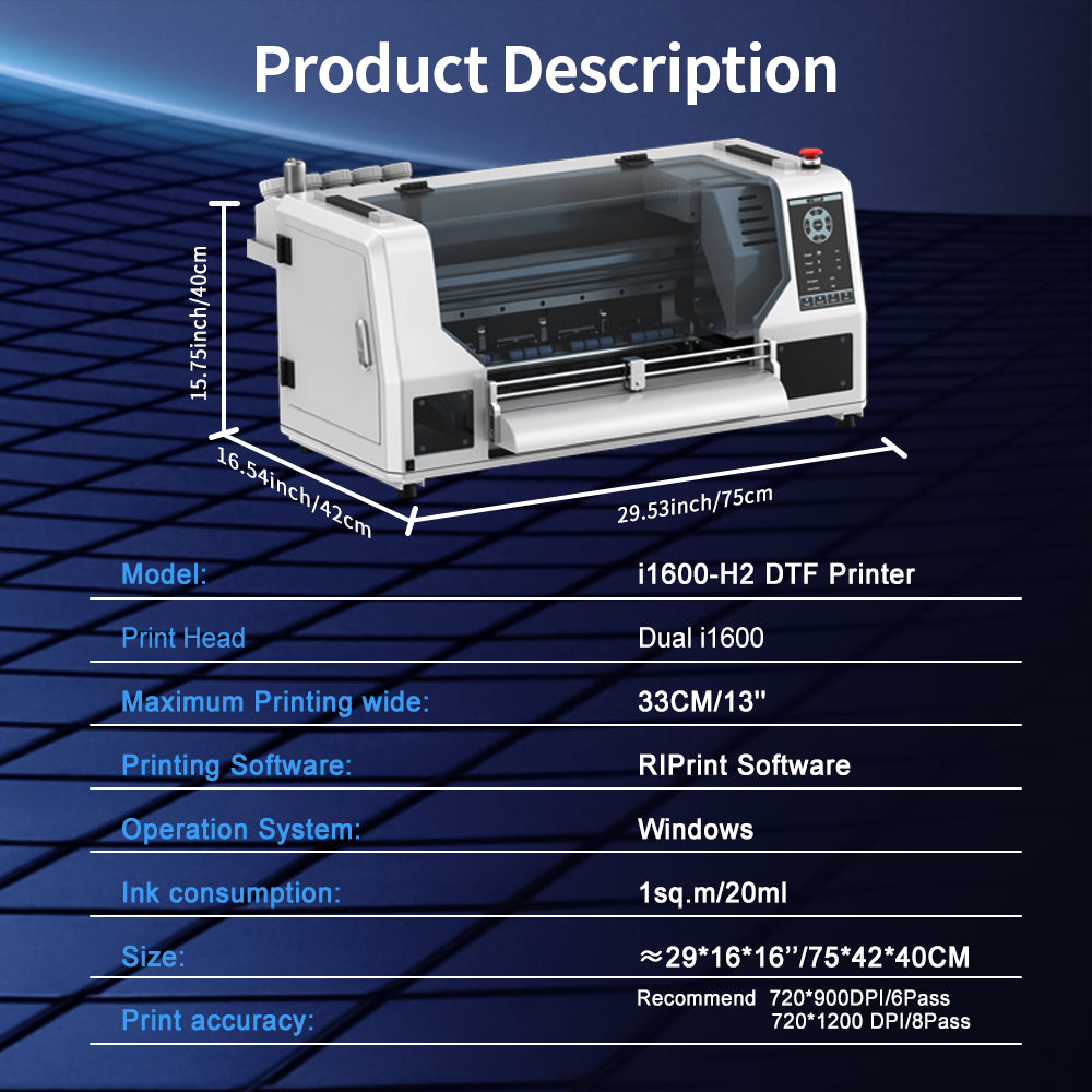 Colorsun 1600-H2 Dual-Head Industrial DTF Printer不用