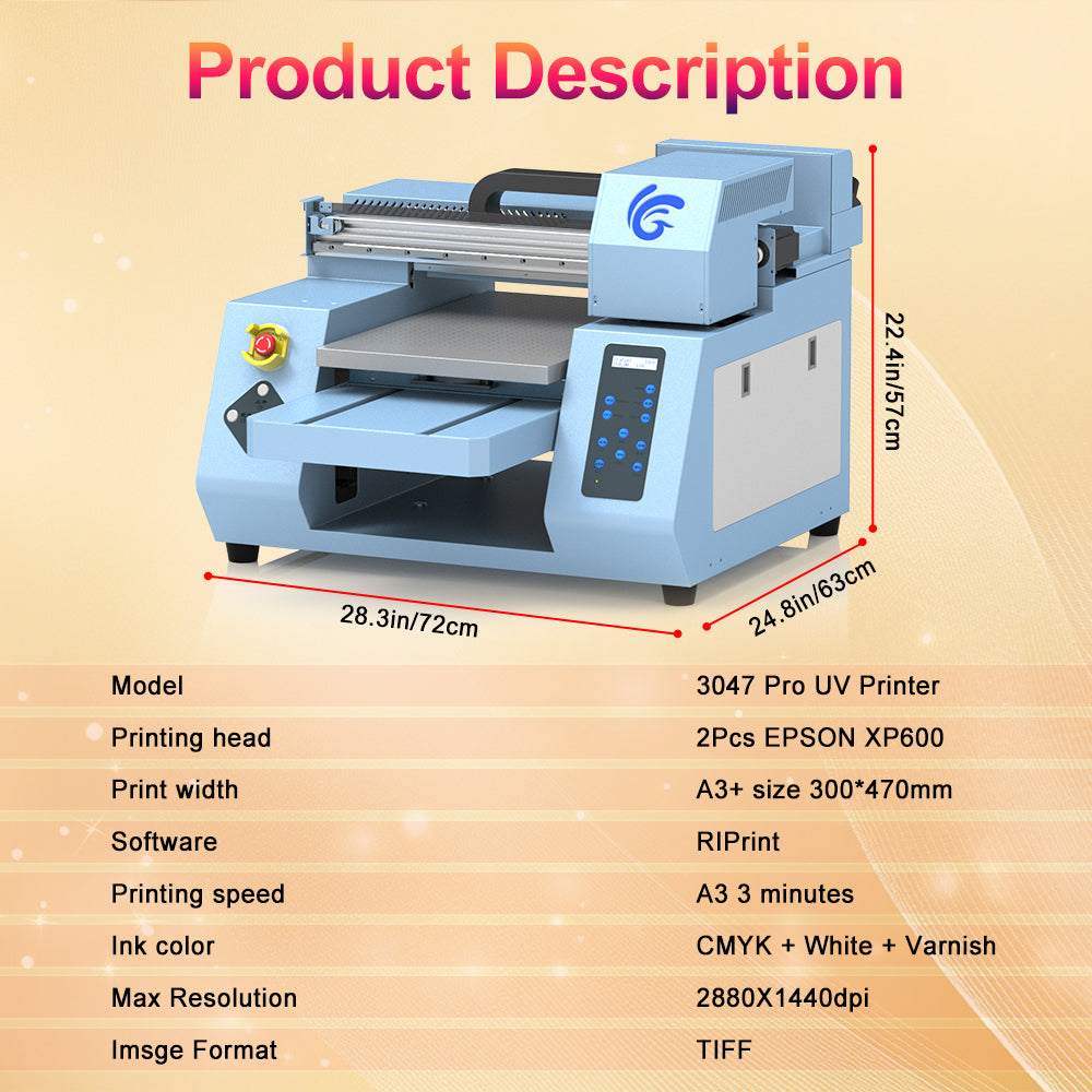 Colorsun 3047Pro UV Dual-Head Printer