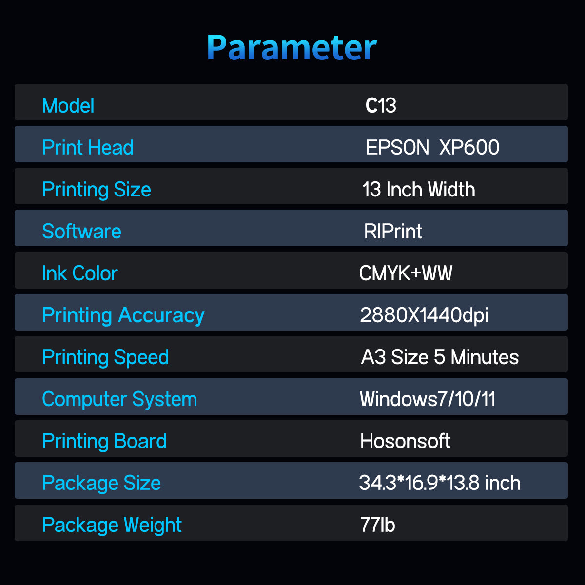 Colorsun C13-XP600 A3+ DTF Printer
