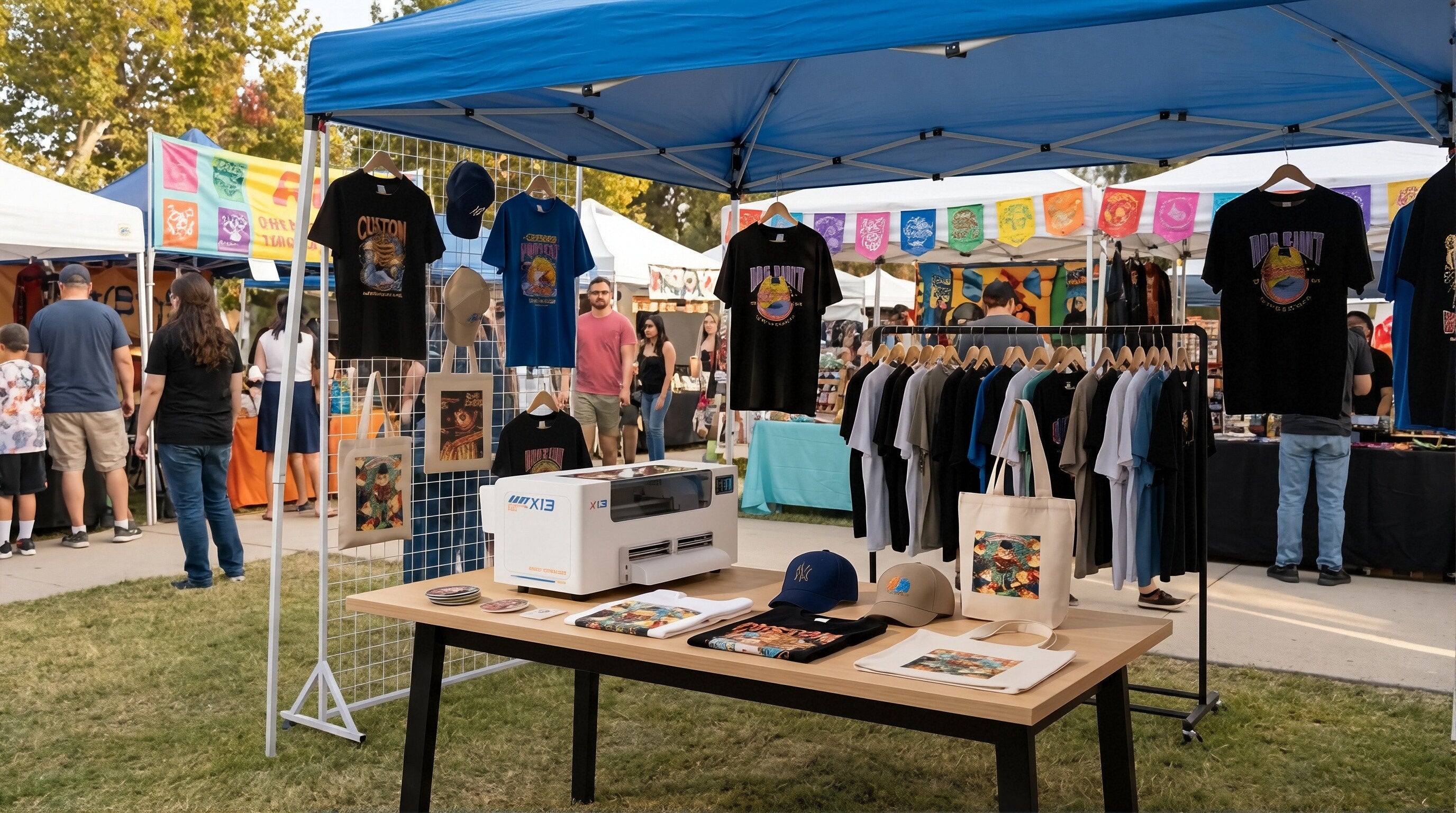 Colorsun X13 DTF Printer in Use at a Craft Fair