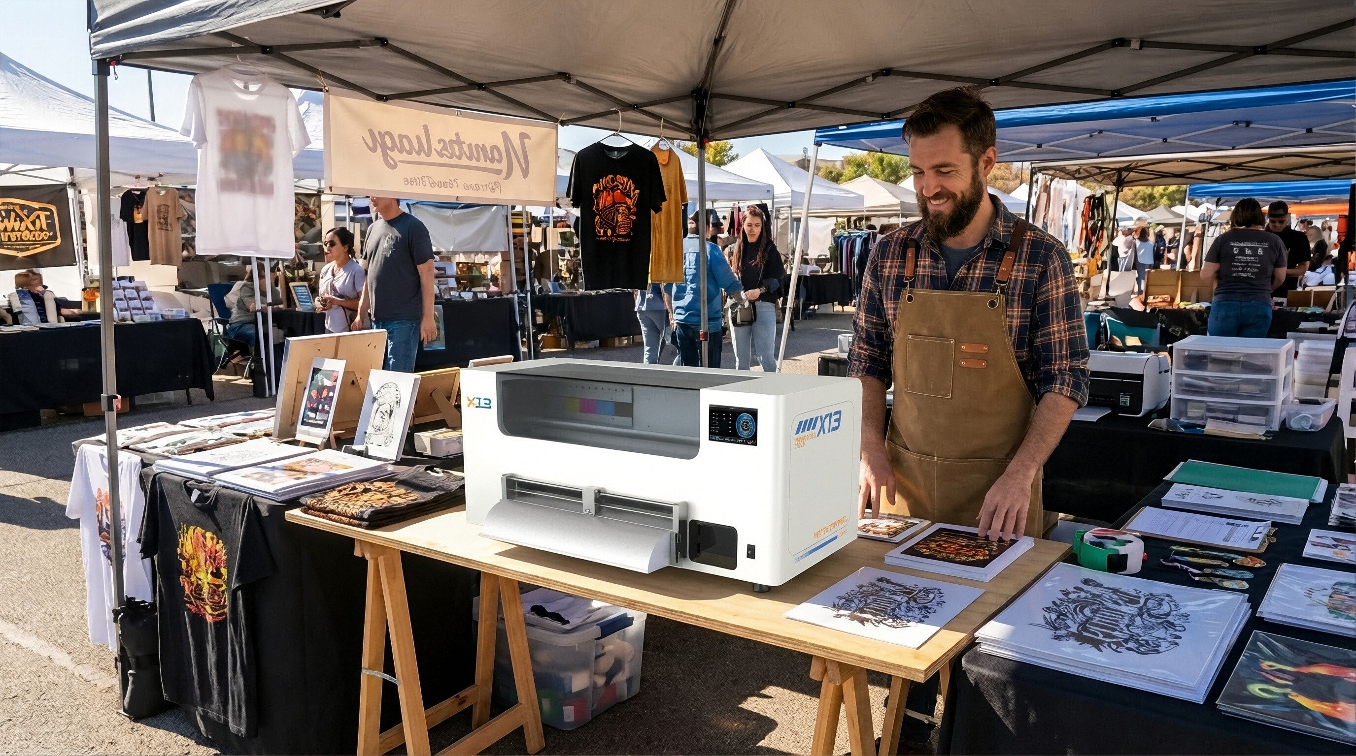 Colorsun X13 DTF Printer in Use at a Craft Fair
