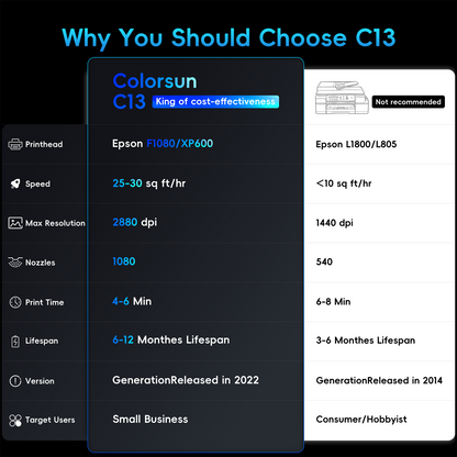 Colorsun C13-XP600 A3+ DTF Printer